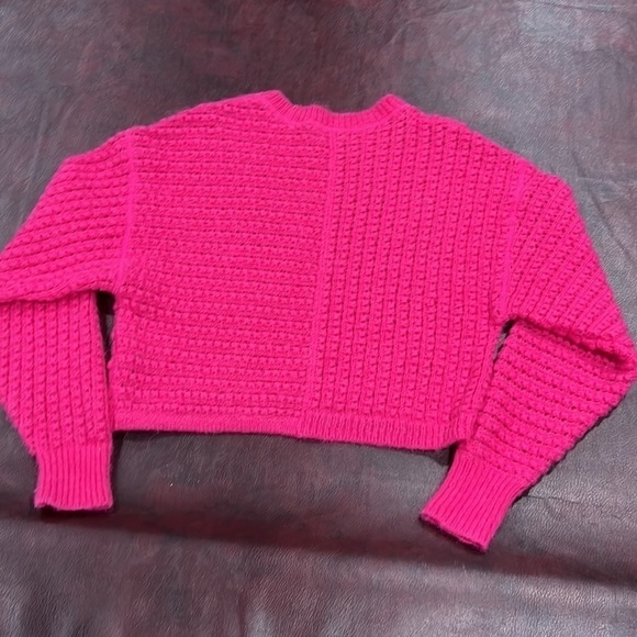 Aritzia Wilfred Free Fortune Alpaca & Mohair Fuchsia Pink Sweater - Size XS - Picture 3 of 10